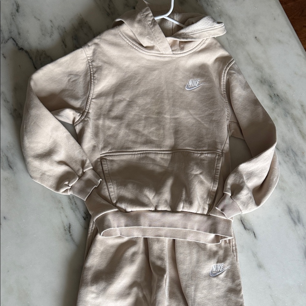 Nike Light Tan Hoodie and Joggers Set